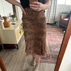 Ruffled Cheetah Wrap Skirt
